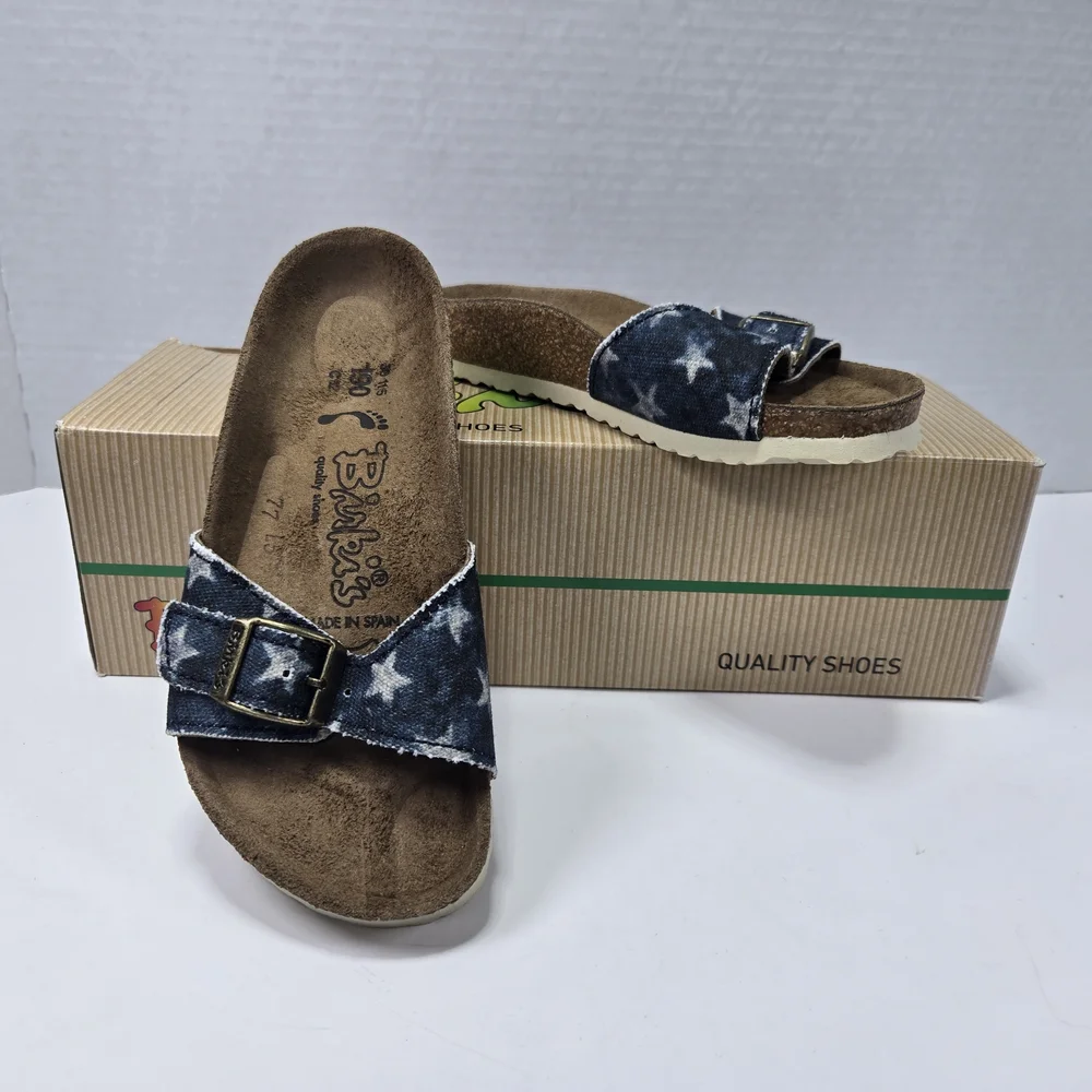 Birkenstock Birki's Kids Madrid Canvas Stars Navy Sandals Size EU 30 US C12 190